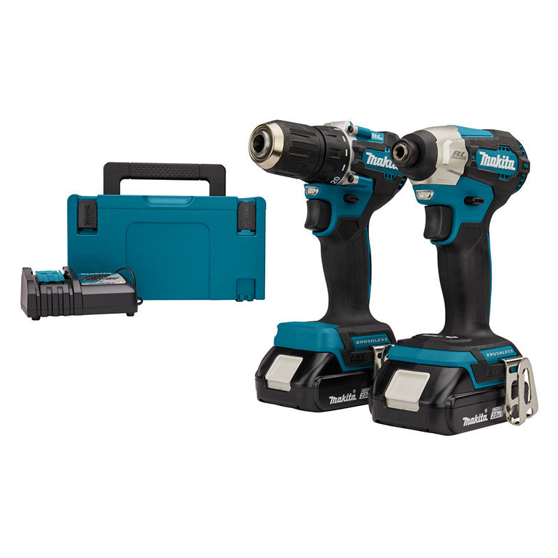 Kit 2 outils MAKITA DLX2423AJ - 18V avec perceuse-visseuse DDF487 + visseuse à chocs DTD157 + 2 batteries 2 Ah + chargeur