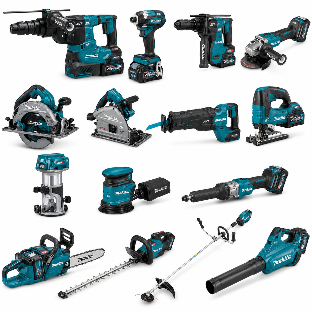 Kit de 15 outils professionnels MAKITA XGT® 40V Max – Chantier & Jardin