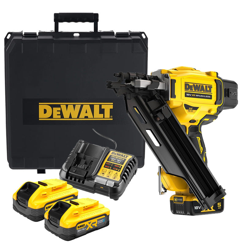 Cloueur de charpente DEWALT DCN930P2-QW XR 18V 5Ah Li-Ion Brushless