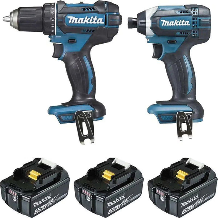 Kit 2 outils MAKITA DLX2127J1 (DDF482+DTD152+BL1830×3+DC18RC+MAK3)