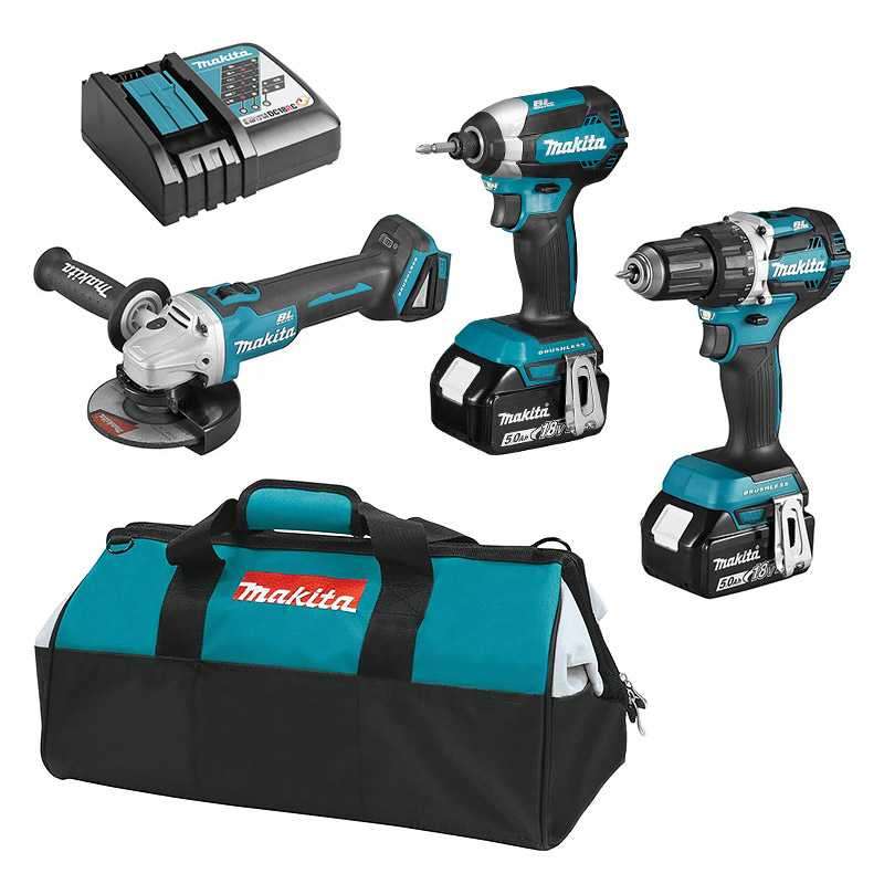 Kit 3 outils MAKITA DLX3125TX1 (DDF484 + DTD153 + DGA506) 18V LXT Li-Ion (2 x 5 Ah)